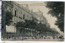 -  Chalon S SAONE - (Saône Et Loire ), Boulevard De La République,  Cachets, Coins Ok, écrite 1910, TTBE, Scans. - Chalon Sur Saone