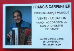 Calendrier 55 VERDUN FRANCIS CARPENTIER Accordeon 1987 - Small : 1981-90