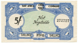 5 SHILLINGS PRIGIONIERI DI GUERRA COMANDO BRITANNICO EST AFRICA SPL - Altri & Non Classificati