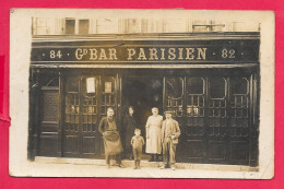 Cpa Photo Carte GD BAR PARISIEN  N°84, Voir Scannes. Dos Vierge Et Divisé, Belle Animation - Restaurantes