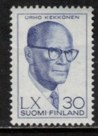 POLITICS PRESIDENT URHO KEKKONEN FINLAND FINNLAND FINLANDE 1960  MH(*) MI 524 SC 375 YV YT 500 - Unused Stamps