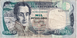 BILLETE DE COLOMBIA DE 1000 PESOS DE ORO DEL AÑO 1992  (BANK NOTE) - Kolumbien