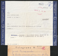 Telegram/ Telegrama Radio Marconi - Ribaue, Moçambique > Lisboa -|- Postmark - Marconi. Lisboa. 1966 - Brieven En Documenten