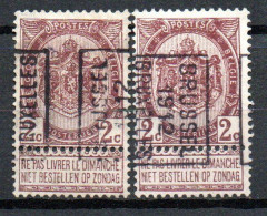 1780 Voorafstempeling Op Nr 55 - BRUXELLES 1912 BRUSSEL - Positie A&B - Roulettes 1910-19