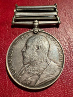 Inglaterra Medalla Eduardo VII Para Sudáfrica Pasadores 1901 Y 1902 - Other & Unclassified