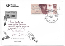 ARGENTINA 2023 WOMEN POLITICAL RIGHTS JULIETA LANTIERI POLITICIANS FDC COVER - FDC