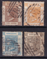 Hong Kong. 1863-77   Y&T. 8, 11, 12, 20, - Oblitérés