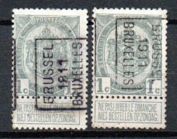 1433 Voorafstempeling Op Nr 81 - BRUSSEL 1910 BRUXELLES - Positie A & B - Roller Precancels 1910-19