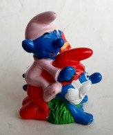 FIGURINE SCHTROUMPF BOUCHON PRIME BIP 1995 GRAND SCHTROUMPF AVEC BEBE - Smurfs