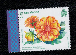 San Marino 2023 15° Anniversario Delle Relazioni Diplomatiche Tra San Marino E Il Messico 1v Complete Set ** MNH - Ungebraucht