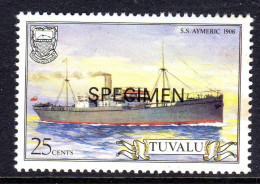 TUVALU - 1984 SHIPS 25c STAMP O/P SPECIMEN FINE MNH ** SG 237 - Tuvalu