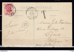 Postkaart Van Zwitserland Naar Gand (Belgie) Met Taksstempel - Cartas & Documentos