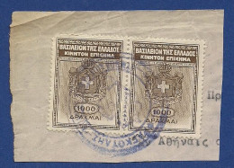 Greece - Kingdom Of Greece 1000dr. X2 Revenue Stamps - Used - Revenue Stamps