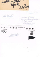 JEUX OLYMPIQUES - AUTOGRAPHES DE MEDAILLES OLYMPIQUES - CONCURRENTS DE NOUVELLE ZELANDE - - Autographes