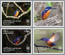 Aitutaki 2023, Birds, Kingfisher 4val - Marine Web-footed Birds