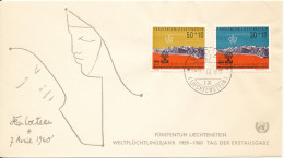 Liechtenstein FDC World Refugee Year 7-4-1960 - Flüchtlinge