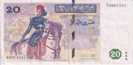 BILLETE DE TUNEZ DE 20 DINARS DEL AÑO 1992 EN CALIDAD EBC (XF)  (BANK NOTE) - Tusesië