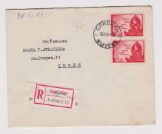 Bulgaria Bulgarie 1941 Registered Cover W/Topic Stamps Mi#433 (2x2Lv.) King BORIS III-Macedonia Map Stamps, Rare (66365) - Covers & Documents