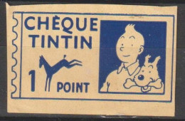 7332 CHEQUE TINTIN 1 Point Dog Chien Milou Cheval Horse - Publicidad