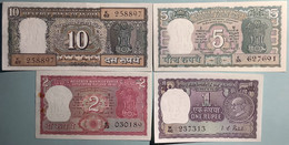 India 1969 1-2-5-10 Rupees UNC Commemorative Ghandi (1869-1948) Banknotes (Indes Billet Crypto Bitcoin - India