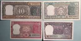 India 1969 1-2-5-10 Rupees UNC Commemorative Ghandi (1869-1948) Banknotes (Indes Billet Crypto Bitcoin - Inde