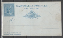 San Marino 1882 - Cartolina Postale 10 C. - Ganzsachen