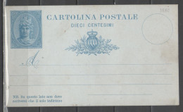 San Marino 1882 - Cartolina Postale 10 C. - Enteros Postales