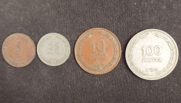 Israel 1949  4 Coins  PRUTA   5 (KM# 10) , 10  (KM# 11), 25  (KM# 12), 100 (KM# 14)  VF-XF - Israël