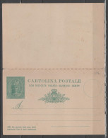 San Marino 1894 - Cartolina Postale 15 C. Con Risposta Pagata - Interi Postali