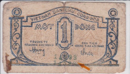 RARE Billet Phiếu Tiếp Tế Soc Trang Province 1 Dong  Double Numérotation PHIEU TIEP TE 1949 VIETNAM Cochinchine - Viêt-Nam