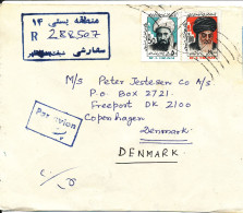 Iran Registered Cover Sent Air Mail To Denmark Topic Stamps Sent From The Embassy Of India Teheran - Afghanistan