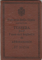 FERROVIE TESSERA USO BIGLIETTI ABBONAMENTO 1922 (MZ637 - Europe