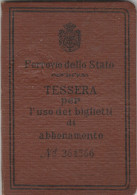 FERROVIE TESSERA USO BIGLIETTI ABBONAMENTO 1922 (MZ637 - Europa