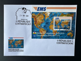 Central Africa Centrafrique 2019 FDC 1er Jour Mi. Bl. 2000 S/S Joint Issue EMS 20 Years Emission Commune E.M.S. UPU - Centraal-Afrikaanse Republiek