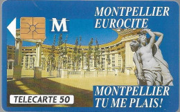 CARTE-PRIVEE-50U-GemA-D325-MONTPELLIER-EUROCITE-R° Glacé-Utilisé-TBE/LUXE - Privées