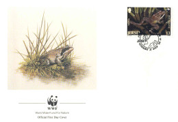 819  Grenouille Agile: Env. Premier Jour 1989 - Agile Frog FDC From Jersey WWF Rainette - Grenouilles