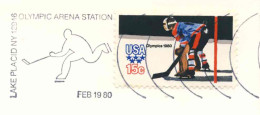 820  Hockey Sur Glace, Jeux Olympiques D'hiver 1980: Oblit. Temp. D'États-Unis - Winter Olympics Lake Placid Ice Hockey - Hockey (su Ghiaccio)