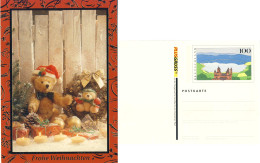 822  Ours En Peluche: Entier (c.p.) D'Allemagne, 1999 - Teddy Bear Stationery Postcard From Germany. Christmas Noël - Puppen