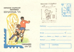 824  FIFA World Cup 1994 USA. The Round Of 16: Romania - Argentinia. Sp. Cancel On Postal Stationery Cover - Argentina - 1994 – USA