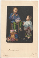 Postcard   China Chinese Children Eating Rice And Potage Illustrator  1905   Précurseur RARE - Chine