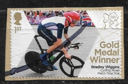 GB 2012  QE Ll LONDON OLYMPICS GOLD MEDAL WINNER BRADLEY WIGGINS - Used Stamps