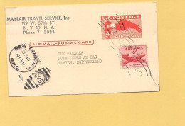 5859) USA 1954  Intero Postate To Svizzera Air Mail - 1941-60