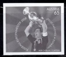 AUSTRIA(2008) Soccer Player Holding Trophy. Black Print. European Champions 2008. - Prove & Ristampe