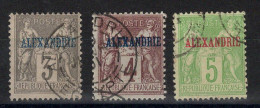 Alexandrie - YV 3 / 4 / 5 Oblitérés , Cote 14 Euros - Used Stamps
