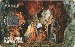 MALTA - MT-MLT-0011b, Christmas 1992, SC4, Glossy, 3 Lm, 11,690ex, 12/92, Used As Scan - Malta