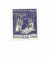 VENEZUELA 1966 CHRISTMAS MANGER SCOTT 911 MICHEL 1969 MINT NEVER HINGED - Venezuela