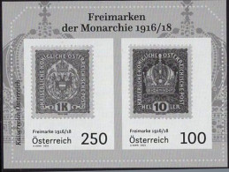 AUSTRIA(2023) Franz Josef's Last Stamps. Black Print Of Minisheet. - Probe- Und Nachdrucke