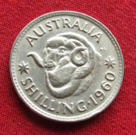 Australia 1 Shilling 1960 KM# 59 *VT Silver Australie Australien One Shilling - Other & Unclassified