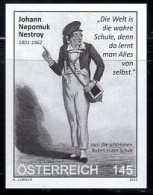 AUSTRIA(2012) Johann Nepomuk Nestroy. Black Print. 19th Century Playwright, Satirist, Singer And Comedian. - Probe- Und Nachdrucke