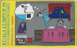 Malaysia - Remote Memory Malaysia, Ring Ring (Telekom Malaysia), Kuala Lumpur 98 - Aquatics, Used - Malaysia